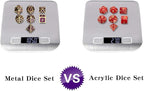 D&D Table Game Dice Set, 7PCS Metal Die with Metal Gift Box for Dungeons and Dragons (Dark Purple and Gold Number)