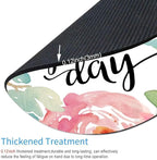 Mouse Pad, Inspirational Quote Floral Mouse Pad, Quote Great Day Mouse Pad, Washable Round Mousepads with Lycra Cloth, Non-Slip Rubber Base Computer Mouse Pads for Wireless Mouse