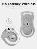 Lenovo Legion M600 RGB Wireless Gaming Mouse – 16,000 DPI, 9 Programmable Buttons, 200-Hour Battery Life, 50-Million Clicks Durability – Ambidextrous Computer Mouse (Stingray)