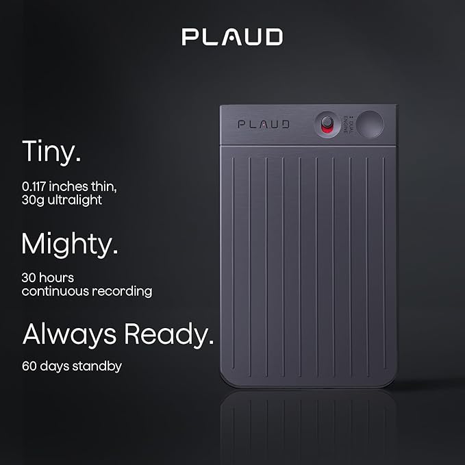 Plaud Note AI Voice Recorder, AI Note Taking Device, Transcribe & Summarize, Support 112 Languages, 64GB Navy Blue Digital Audio Recorder for Lectures, Meetings, Calls, with Magnetic Dark Blue Case