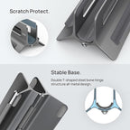 SODI Vertical Laptop Stand for Desk, Gravity Auto Lock MacBook Stand, Aluminum Laptop Holder Vertical Compatible with MacBook Pro, Air, Tablet, Space-Saving Organize Work & Home Office, Gray