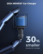 [2024 Upgraded] 4 in 1 Retractable Car Charger, SUPERONE Smaller Fast Car Phone Charger 69W with Cord, USB C and iPhone Car Charger Adapter, Compatible iPhone 15/15 Pro Max/14/13/12/11, Sumsung