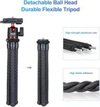 ULANZI Camera Tripod, Mini Flexible Stand w Hidden Phone Holder w Cold Shoe Mount, 1/4'' Screw f Magic Arm, Universal f iPhone 16 15 14 Pro Max XS Max X 8 Samsung Canon Nikon Sony DJ Pocket 3 Cameras