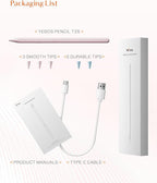 Stylus Pen for Apple iPad 6-11th Generation(2018-2025),3X Battery Life, USB-C Fast Charging (10 Min), iPencil, Tilt & Palm Rejection, Compatible w/6-10/11th iPad Pencil,Pro (M2/M4), Air, Mini
