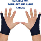 AKX Artist Drawing Glove Large - 2 Pack Palm Rejection for iPad - Smudge Guard, 1 Finger, Fingerless, Good for Left and Right Hand, Black | AK-010