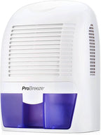 Pro Breeze Electric Mini Dehumidifier, 2200 Cubic Feet (250 sq ft), Compact and Portable for High Humidity in Home, Kitchen, Bedroom, Basement, Caravan, Office, Garage