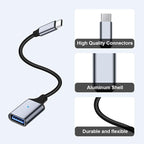 USB C to USB 3.0 Adapter [2 Pack], Type C Male to USB Female OTG Cable Thunderbolt3 to USB Adapter Compatible for iPhone 16 Pro Max/16 Plus/16/15 iPad MacBook Pro/Air Samsung Galaxy S24/S23/S22/S21