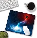 Cool Galaxy Mouse Pad, Black Holes Engulf Galaxies Square Mouse Pad Non-Slip Rubber Base Gaming MousePads for Computers Laptop Office, 9.5"x7.9"x0.12" Inch( 240mm x 200mm x 3mm)