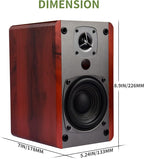 SINGING WOOD BT27 Active Powered Bluetooth Bookshelf Speakers for Studio Monitor TV Computer Turntable - 60 Watts - Wood Grain Finish (Walnut)