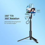 SEAJIC for MagSafe Tripod for iPhone 64 Selfie Stick Tripod Phone with Metal Ring and Remote, Phone for Video Recording, Cell Phone Mount Stand for Cellphone