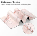 Extended Gaming Mouse Pad, XXL Large Mouse Mat 30 x 14 Inch, Big Computer Keyboard Mousepad, Waterproof Desk Pad with Stitched Edges and Non-Slip Base for Office Gaming, Light Pink Marble