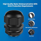 Cable Gland 2 Pack 1" NPT Waterproof Adjustable Connector Strain Relief Cord Connectors Joints Nylon with Gaskets…