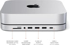 Satechi USB C Hub, Type-C Aluminum Stand & Hub, USB-C Data Port, Micro/SD Card Readers, USB 3.0 & Headphone Jack Port, for Mac mini M2/M1 (Not Compatible with M4) - Silver