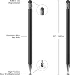 Bopomofo Stylus (10 Pcs), 2-in-1 Stylus Pen for Touchscreen, High Precision and Sensitivity, Suitable for iPhone/ipad/Android Tablets, Compatible with All Touch Screens,Black/White