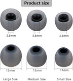 Earbud Replacement Tips Silicone Earbud Tips Earbud Covers Fit for in-Ear Headphones (Inner Hole 3.8mm -5.1mm) Ear Tips Earbud Rubber Tips 9 Pairs S/M/L