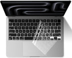 EooCoo Premium Keyboard Cover Skin Ultra Thin Protector Compatible with 2025-2021 MacBook Air 15" 13.6" M4 M3 M2 Chip, MacBook Pro 14" 16" M4 M3 M2 M1 Pro Max Chip, Clear