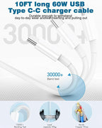 10FT Apple iPhone 16 Charger,2Pack Extra Long 10Foot Type C Cable Cord 20W USB C Charger Travel Plug Super Quick Charging for iPhone 16e/16 Pro/16 Pro Max/16 Plus/15/15 Pro/15Pro Max/iPad Mini/Air/Pro