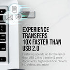 PNY 32GB Turbo Attaché 3 USB 3.0 Flash Drive, Silver (Pack of 10)