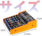 G-MARK Analog Mixer Audio 4 Channel DJ Audio Mixer Bluetooth Studio Karaoke For PC Live Performance KTV Home Stage Music Effects Sound Card Protable Mixing Console
