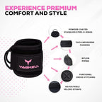 Ankle Straps for Cable Machines Women - Adjustable Gym Ankle Strap for Cable Machine, Neoprene Padded Cable Straps, Durable Leg Strap with Cable Cuff, Glute Kickback Ankle Strap with D Rings