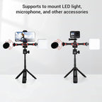 Dual Cold Shoe Mount by SmallRig, Extension Bar Universal Cold Shoe Adapter with 1/4" Thread Holes, for Microphone,Led Video Light, Audio Recorder Monitors-3483B
