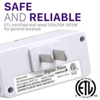 Fosmon 7 Day Digital Timers for Electrical Outlets, Indoor Plug-in Light Timers Switch Programmable, Electric Wall Plug for Lamp, Grow Reptile Lights, Aquarium, 15A/1875W, Grounded