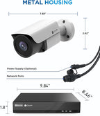 4COVR Security Camera System with Audio, 8CH 8MP H.265 UHD NVR with 2TB HDD, 4Pcs 5MP Wired Bullet PoE IP Camera IP67 Home Weatherproof, Person Vehicle Detection & Night Vision, LY37EB5M0804