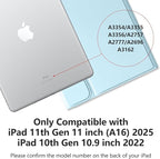 MMK iPad A16 Case (2025, 11"), iPad 10th Generation Case with Keyboard (2022, 10.9"), Wireless Detachable Keyboard, Pencil Holder (Blue)