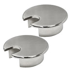 Desk Grommet 1-3/8" (35 mm), Desk Cord Hole Cover, Cable Grommet Metal Zinc Alloy Materilal, Desk Hole Grommet for Office and Home Table Cable, Detachable Cable Cord Organizer (Brushed Silver 2 Pcs)