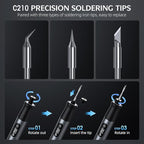 Cordless Soldering Iron Kit - 7s Fast Heating & Auto Sleep, Portable USB-C Rechargeable Welding Pen with 3 Tips (392°F/200°C to 842°F/450°C) for Electronics Repair/DIY/Circuit Board, Gunmental