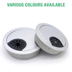 2 Pcs Desk Grommet 2-3/8" / 60 mm, Desk Cord Hole Cover, Cable Grommet ABS Plastic, Desk Hole Grommet for Home & Office Pc, Detachable Cable Cord Organizer-Silver Sand