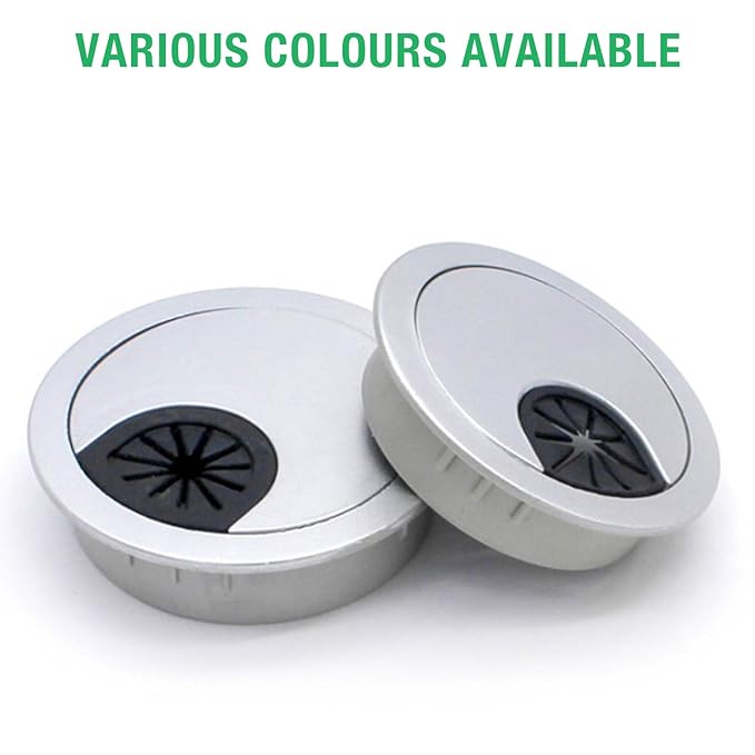 2 Pcs Desk Grommet 2-3/8" / 60 mm, Desk Cord Hole Cover, Cable Grommet ABS Plastic, Desk Hole Grommet for Home & Office Pc, Detachable Cable Cord Organizer-Silver Sand