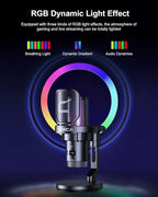 COMICA Ejoy Uni(D) USB Gaming Microphone with Noise Cancellation, RGB Lights, Monitoring, Muting, Streaming Mic for Computer, PS5, PS4, Streaming, Podcast, Chat, Twitch, YouTube, Discord
