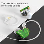 BASN MMCX in-Ear Monitors with Sound Isolation, Triple Driver Musicians HiFi Stereo IEMs Headphones with Upgraded Detachable Cables (Forest Green)