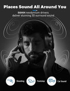 DEEBOX Gaming Headset for PC, PS5, PS4, Xbox, Gaming Headphone with Detachable Noise Canceling Mic, Wired Gaming Headsets 3.5mm for PC, Laptop, Mac & Nintendo NES Games