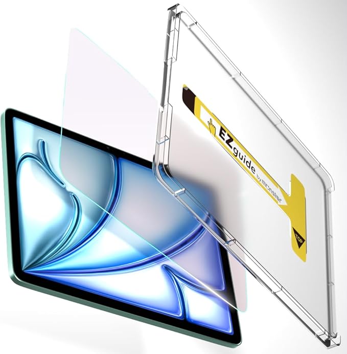 BELLEMOND Tempered Glass Screen Protector designed for iPad Air 11” (M3, 2025 / M2, 2024) - Anti Blue Light filter「EZ Guide」Alignment Kit for Flawless Installation, 10H Hardness - Designed in Japan