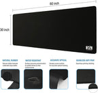 Big Desk Mouse Pad Extra Large for Gaming(60'' x 30'') - Super Thick Giant Mousepad for Full Desk with Rubber Base (Black, 4XL)