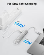 Acer USB C HUB Multiport Adapter, 7 in 1 USB-C to HDMI Adapter with 4K@60Hz, 100W PD, 5Gbps 2*USB-A 3.1, 1*Type-C 3.1, SD Card Reader Type C Dongle for iPhone 16/15, MacBook Pro/air, iPad, Acer