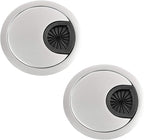 Desk Grommet for Wire Organizer,PC Computer Desk Plastic Grommet Cord, Tidy Cable Hole Cover Organizers,2 Pack (53mm, Silver)