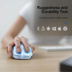 TECKNET Wireless Mouse (2.4G & BT5.0/3.0) Silent 4800 DPI Computer USB A & Bluetooth Mouse 6 Buttons, Wide Compatibility - Lightblue