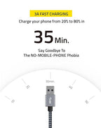 FHG 3.3FT USB 3.0 to USB C Cable 2Pack, High-Speed Transfer of 1GB in 2sec, 3A Fast Charging from 20% to 80% in 35mins, Sturdy Nylon Braided USB Data Cable, Compatible for iPhone 15/Galaxy/Mac/Win