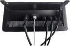 ZESHAN Cable Cubby Conference Table Power Box with 45 Degree Angle Convenient Plug-in Socket, Power Fully Enclosed Bottom Box Power Socket, USB, HDMI, RJ45