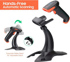 Tera Wireless 2D QR Barcode Scanner with Stand, 3 in 1 Compatible with Bluetooth & 2.4GHz Wireless & USB Wired Barcode Reader Handheld Bar Code Reader HW0001