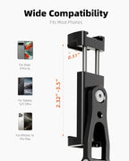 All Metal Phone Tripod Mount, 360° Rotation Tripod Phone Mount with 2 Cold Shoes, Adjustable Cell Phone Mount Adapter with 1/4" Thread, Compatible with iPhone Android Phones, Digital Camera