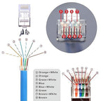 VCE RJ45 Connectors CAT7/CAT6A UL-Listed 30-Pack, Shielded Modular Plugs Gold Plated Network Ends Non-Pass-Thru with Strain Relief Boots - Orange