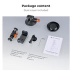 K&F Concept 3" Suction Cup Mount with 360° Double Ball Head Magic Arm, 1/4" Screw Threads, Quick Release Car Mount Compatible with DJI Insta360 for Action Camera Phone Video