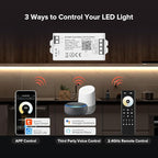 BTF-LIGHTING C02W CCT PWM (+ CW WW) 3PIN Color Temperature LED Strip Dual White 2.4GHz Tuya WiFi Group Controller Alexa Google Home Compatible with WR02RF RC02RFB Remote