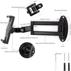 Foldable iPad Wall Mount Holder,Aluminium Extendable Tablet Wall Mount for 7~12.9 inch Tablets iPad/Nexus/LG G Pads/e-Reader/Switch,Adjustable Extension Articulating Arm Swivels Mount