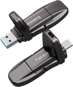 Flash Drive 1TB, USB 3.2 Gen2 Up to 1050MB/s, USB Drive, USB A + Type C External Portable SSD for iPhone 15/Pro/Android Phone/Windows/MacPC/Laptops, FF952
