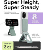 MOFT Phone Tripod Stand Selfie Stick for iPhone, Multi-Angles iPhone Stand, Lightweight & Portable Phone Holder, Strong Magnets, MOVAS Vegan Leather, Travel Essentials, Seafoam (Without Card Slot)